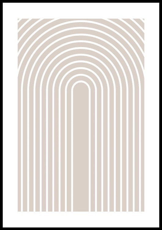 plakat beige arches 3 z nadrukowanym obramowaniem
