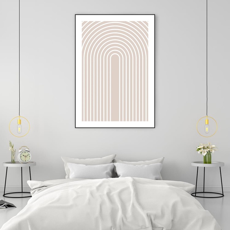 plakat beige arches 3 z nadrukowanym obramowaniem
