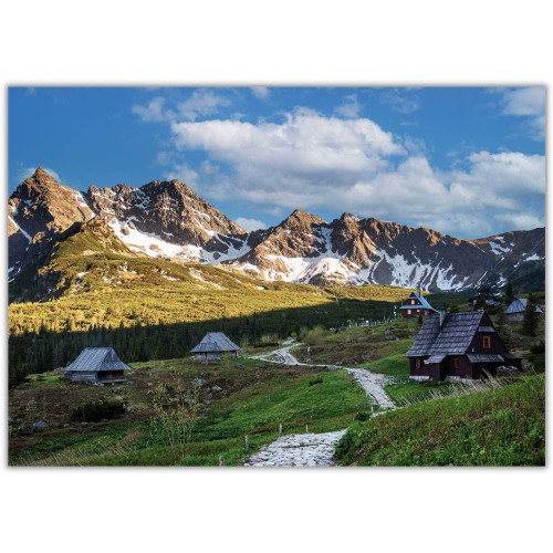 plakat tatry hala gąsienicowa o poranku