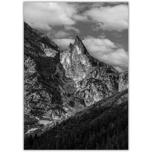 plakat tatry mnich w czerni i bieli