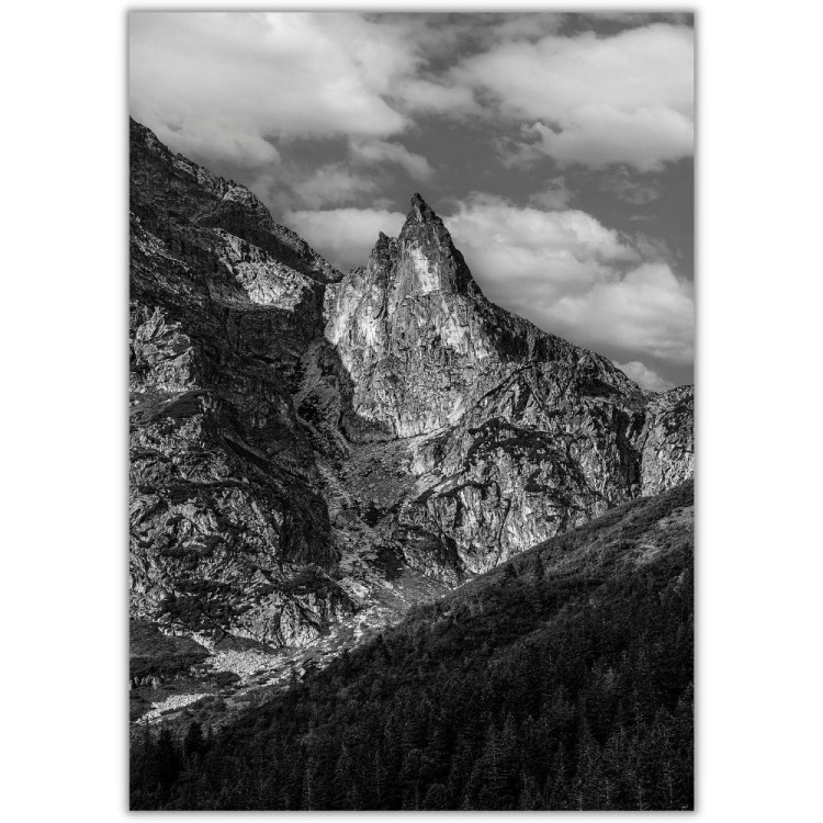 plakat tatry mnich w czerni i bieli