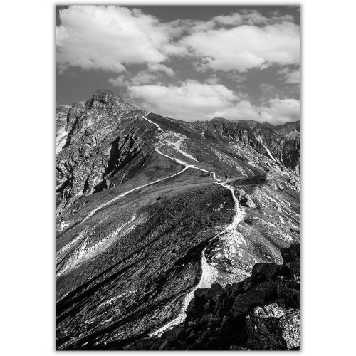 plakat tatry świnica w czerni i bieli