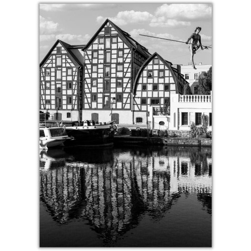 plakat bydgoszcz spichrze w czerni i bieli
