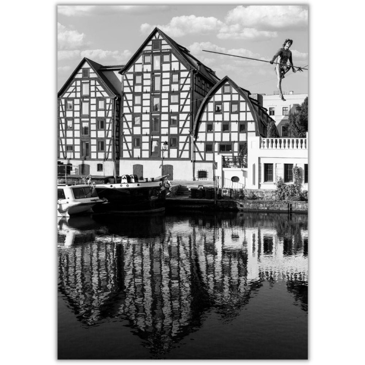 plakat bydgoszcz spichrze w czerni i bieli