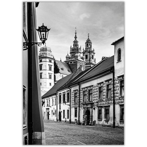 plakat kraków kanoniczna w czerni i bieli