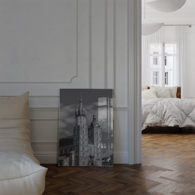 plakat kraków kościół mariacki w czerni i bieli w salonie