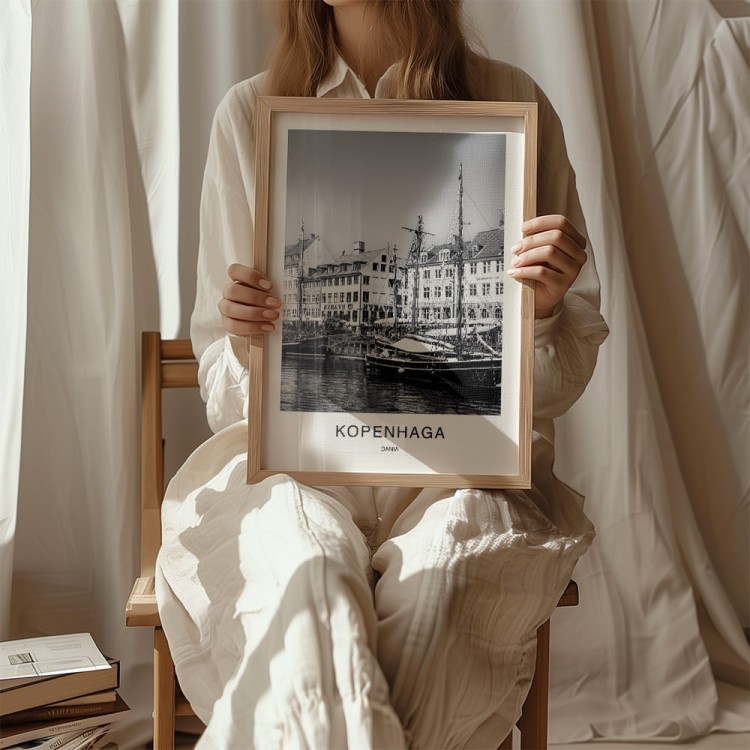 plakat kopenhaga dania nyhavn w drewnianej ramie