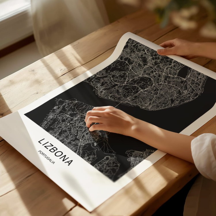 plakat lizbona mapa wydruk