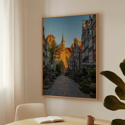plakat gdańsk mariacka w drewnianej ramie