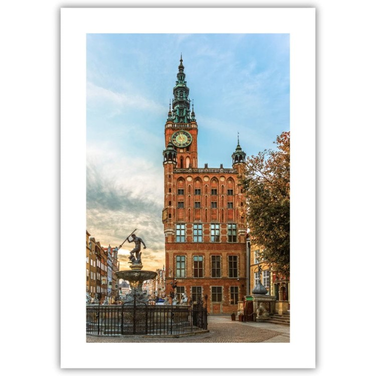 plakat gdańsk neptun z białym obramowaniem