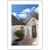 plakat alberobello białe trulli z białym obramowaniem