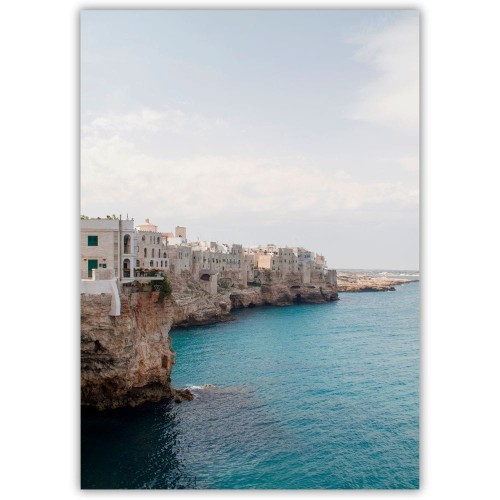 plakat polignano a mare mglisty poranek