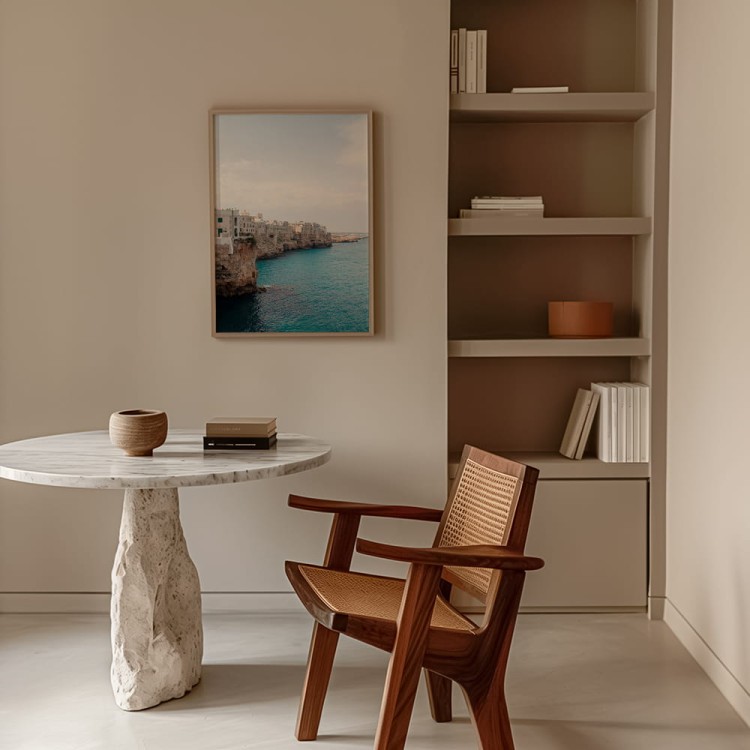 plakat polignano a mare mglisty poranek w salonie