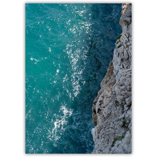 plakat polignano a mare na skraju błękitu