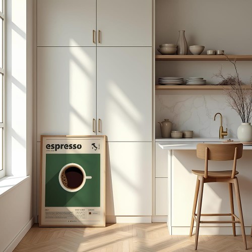 plakat espresso 1995 w kuchni
