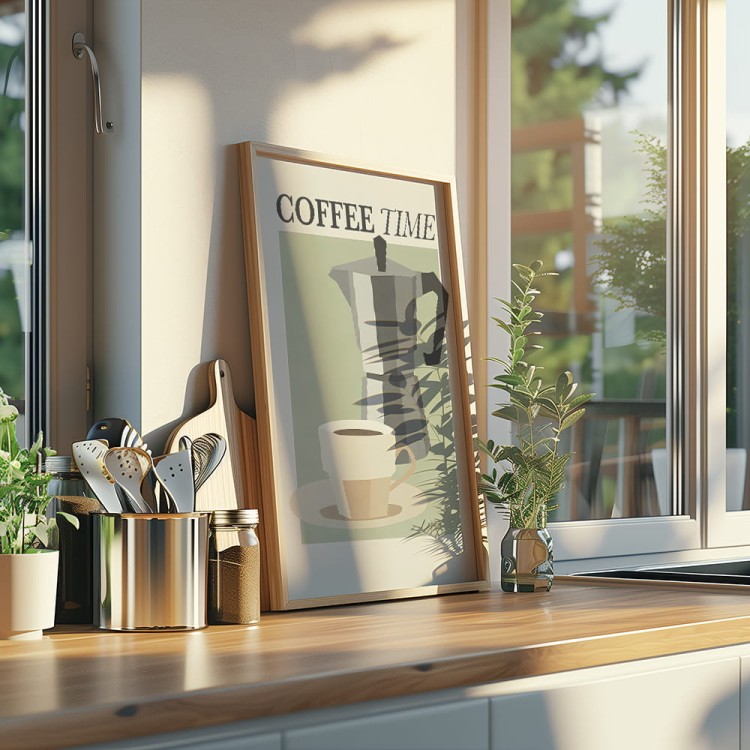 plakat coffee time graphic w kuchni