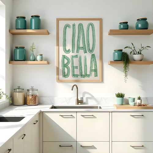 plakat ciao bella w kuchni