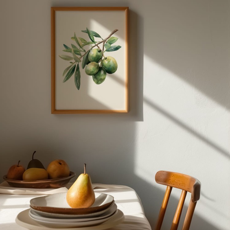 plakat zielone oliwki w jadalni
