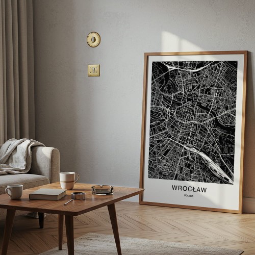 plakat wrocław mapa w salonie