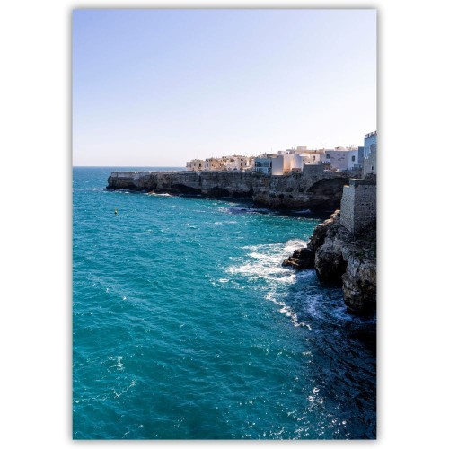 plakat polignano a mare w słońcu Apulii