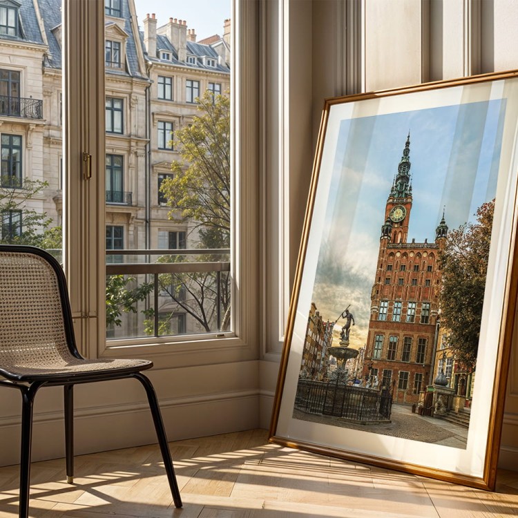 plakat gdańsk neptun z białym obramowaniem duży format