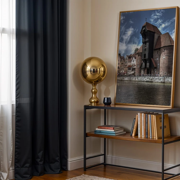 plakat gdańsk żuraw na półce