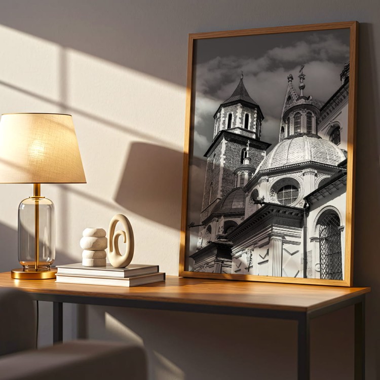 plakat kraków katedra wawel w czerni i bieli dekoracja ścienna