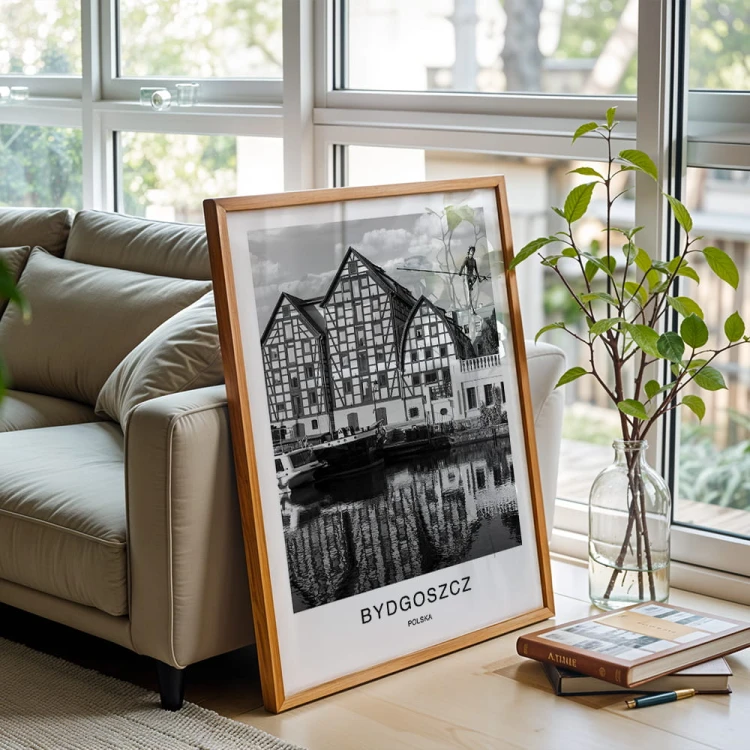 plakat bydgoszcz polska spichrze w drewnianej ramie