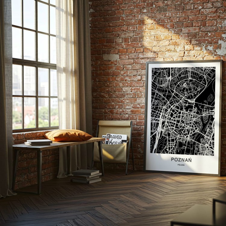 plakat poznań mapa w pomieszczeniu industrialnym