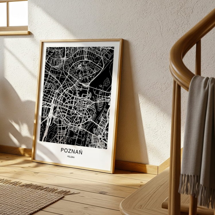 plakat poznań mapa dekoracja ścienna