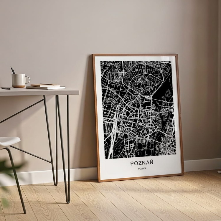 plakat poznań mapa w pokoju młodzieżowym