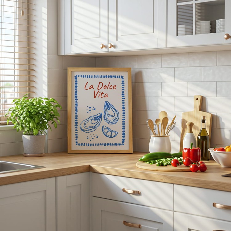 plakat cucina italiana ostriche w kuchni