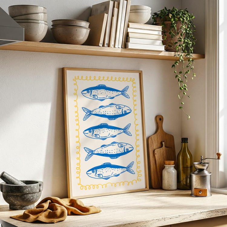 plakat cucina italiana sardine w kuchni