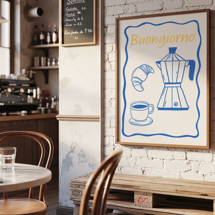 plakat cucina italiana espresso w kawiarni