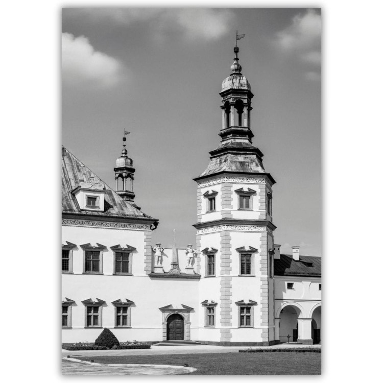 plakat kielce pałac w czerni i bieli