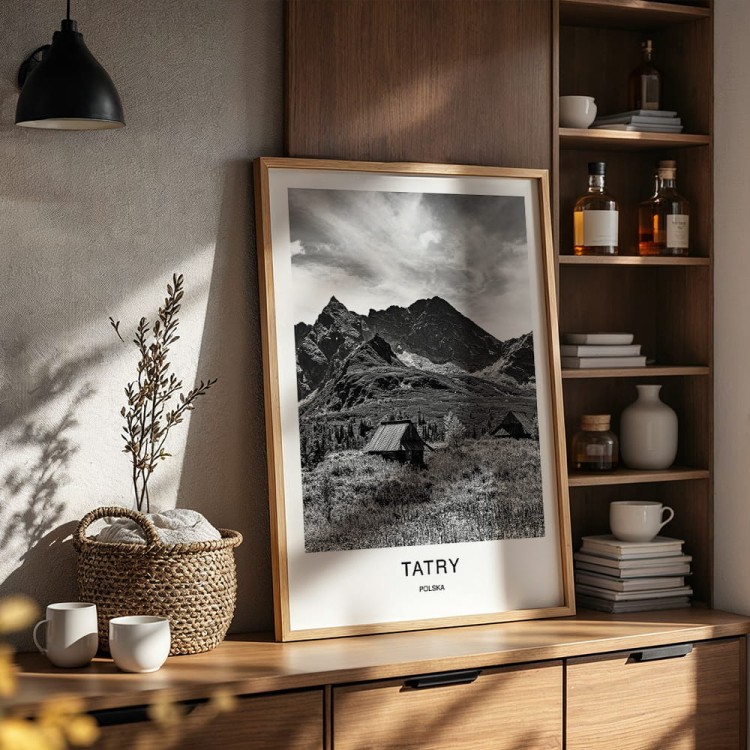 plakat tatry polska hala gąsienicowa i tatry wysokie w drewnianej ramie