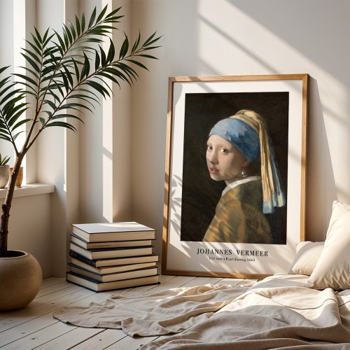 plakat johannes vermeer girl with a pearl earring w sypialni