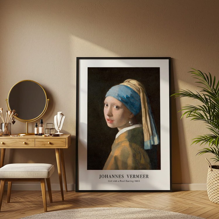 plakat johannes vermeer girl with a pearl earring w czarnej ramie