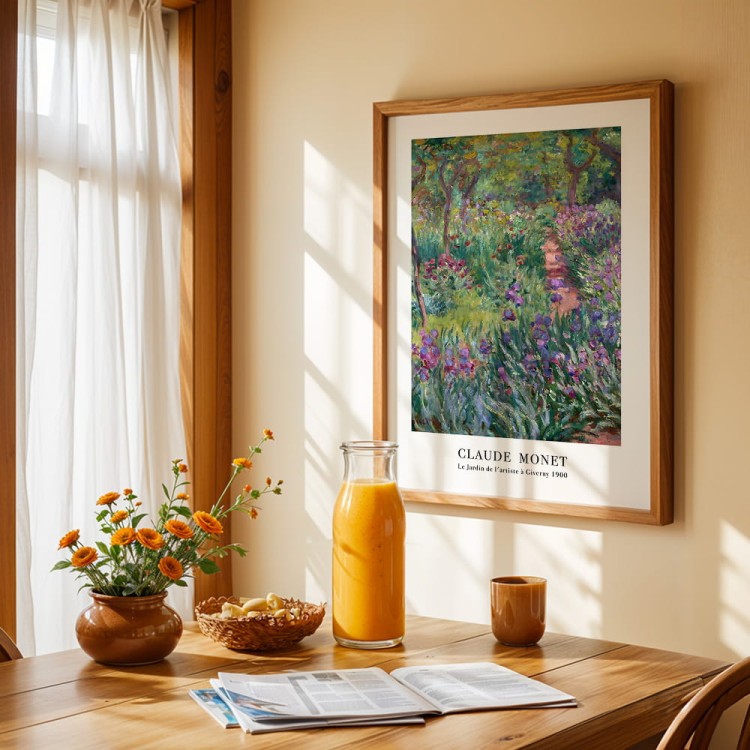 plakat monet le jardin w jadalni
