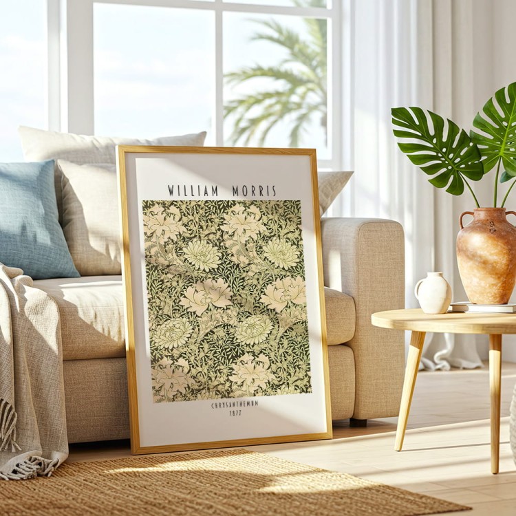 plakat william morris chrysanthemum w salonie