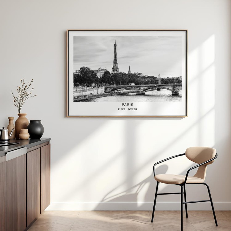 plakat paryż francja wieża eiffla nad sekwaną w kuchni
