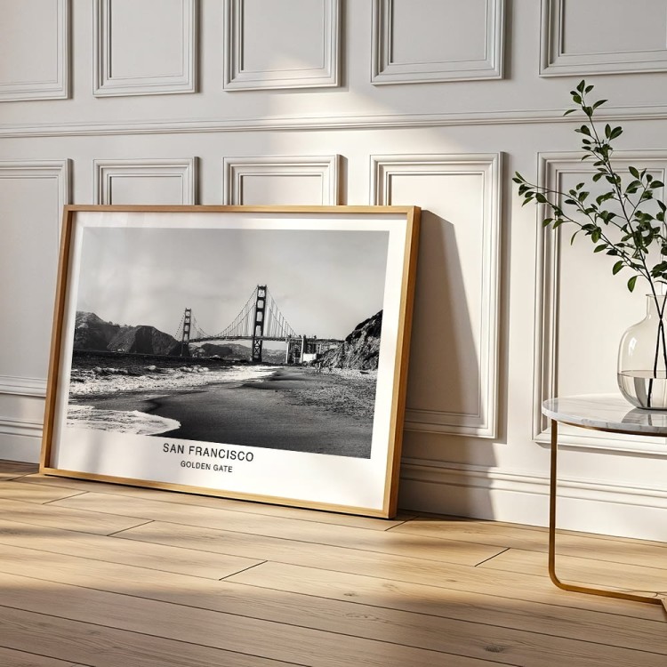 plakat san francisco usa golden gate w drewnianej ramie