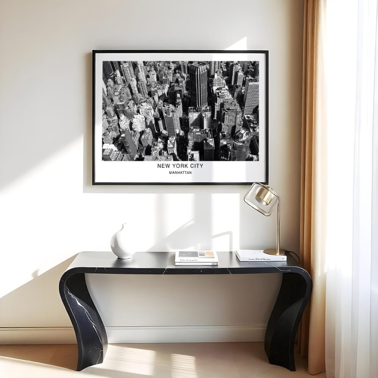 plakat nowy jork usa manhattan w czarnej ramie