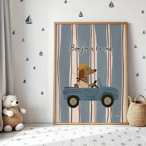 plakat mały kierowca z paryża w pokoju malucha