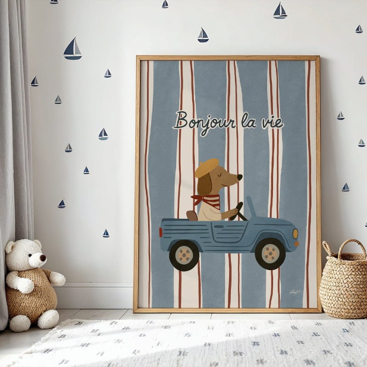 plakat mały kierowca z paryża w pokoju malucha