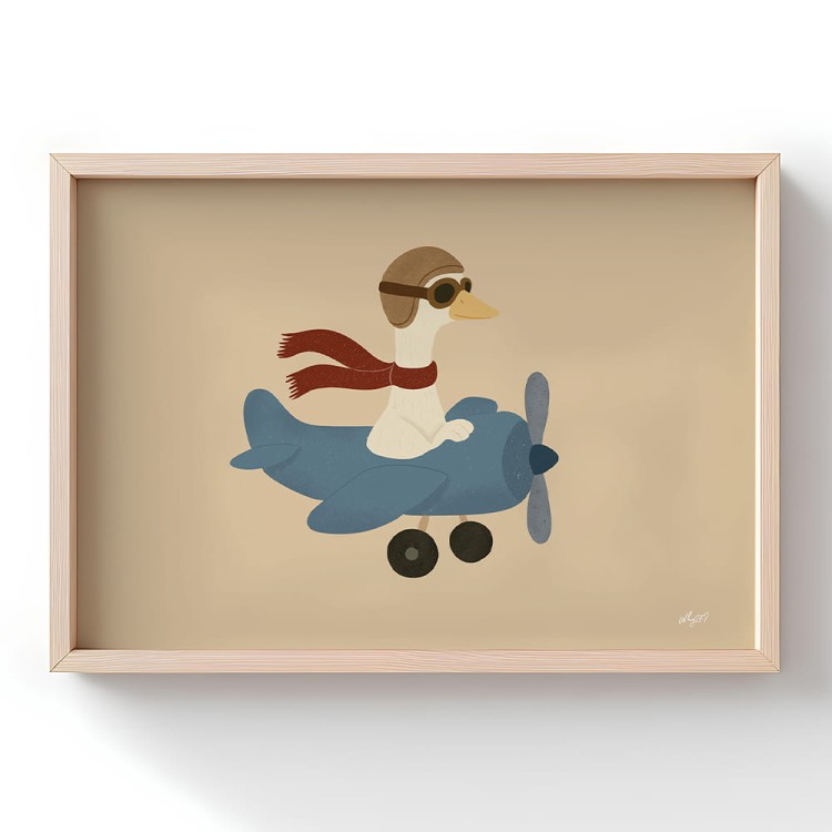 plakat kapitan gęś w drewnianej ramce