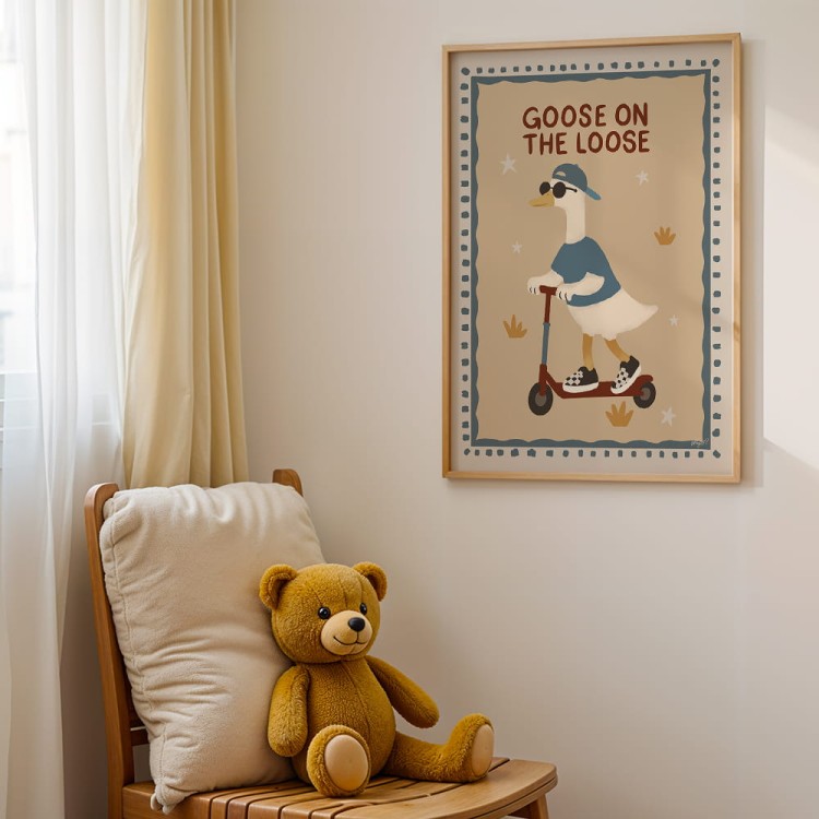 plakat gęś na wolności w ramce na ścianie