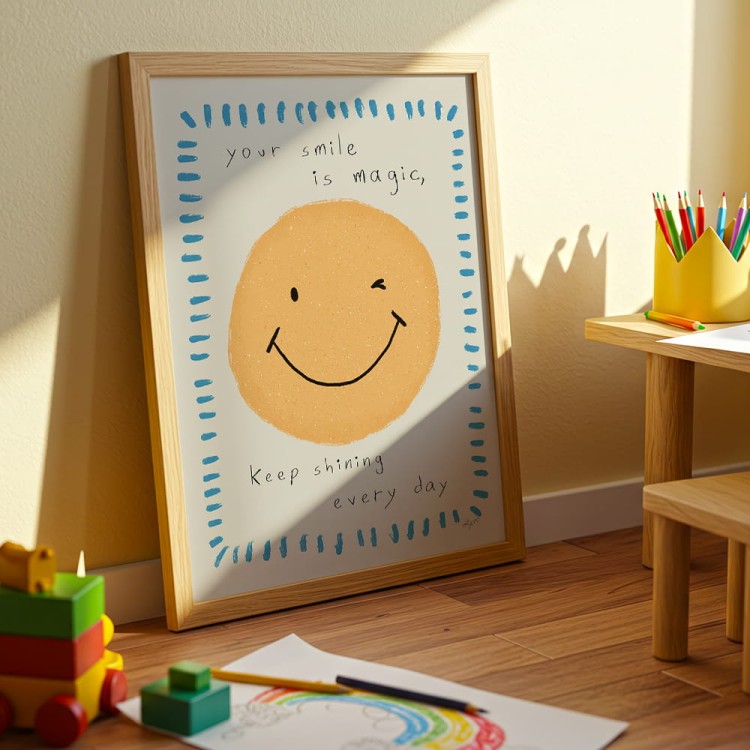 plakat twój uśmiech to magia w pokoju dziecięcym