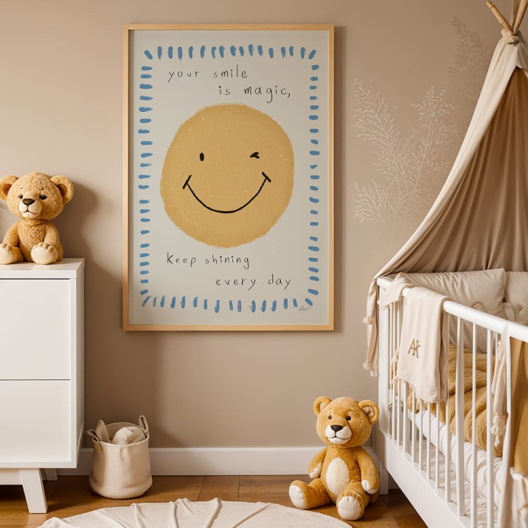 plakat twój uśmiech to magia w pokoju małego dziecka