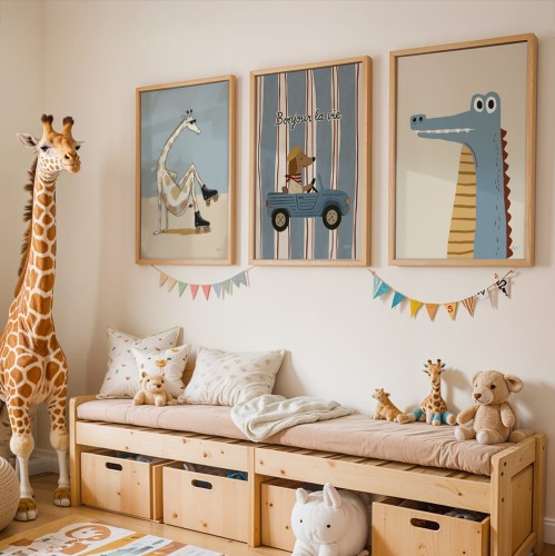 galeria plakatów zwierzaki łobuziaki w pokoju dziecięcym